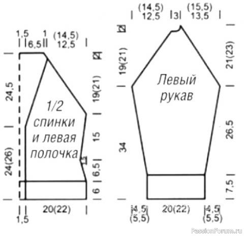 Контрастный жакет с накладными карманами спицами
