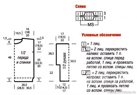 Свитер крупной вязки с узором из сот спицами