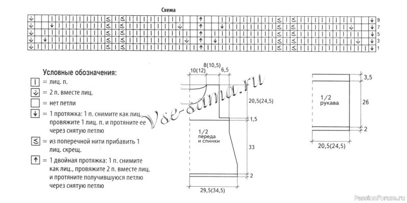Пуловер с узором зигзаг