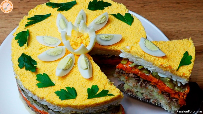 Супер закуска на праздник и посиделки. Бюджетный ЗАКУСОЧНЫЙ ТОРТ
