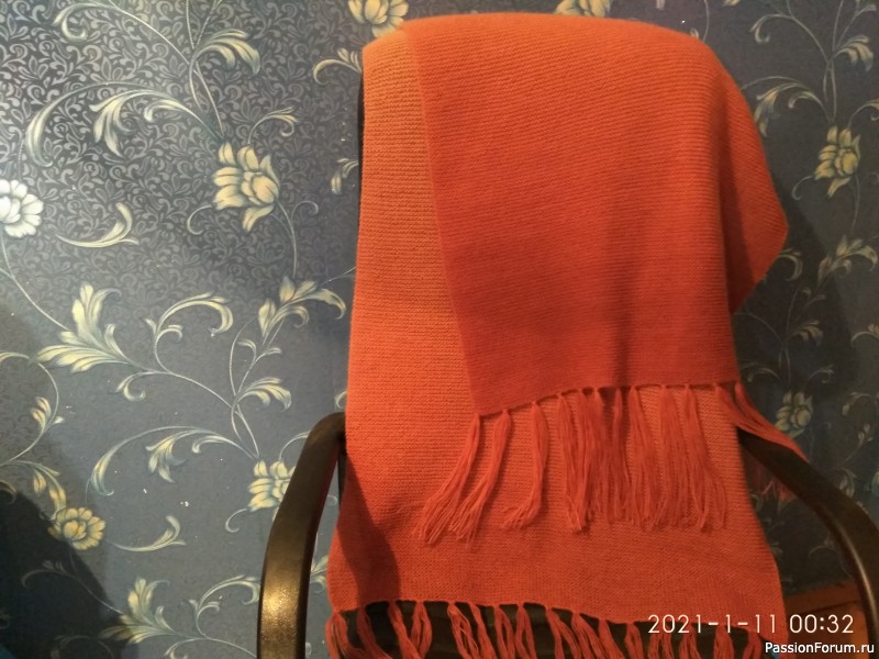 Палантин из Alize ANGORA GOLD OMBRE BATIK платочной вязкой