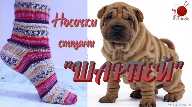 Носочки спицами. &quot;ШАРПЕЙ&quot;. МК