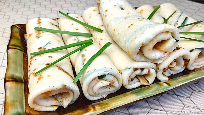 Закусочные блинчики с зелёным луком