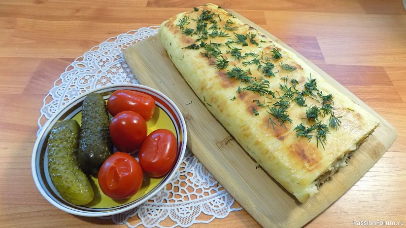 Картофельный рулет с фаршем