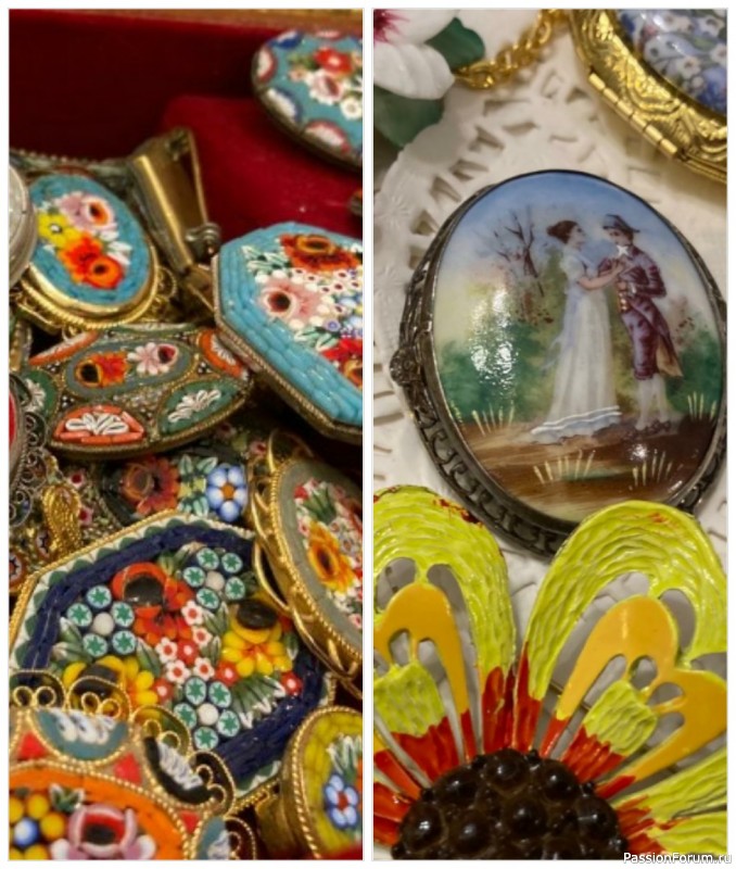Вся моя коллекция брошей итальянской микромозаики.