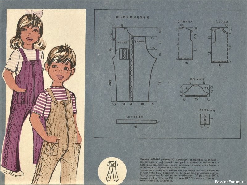 Детское платье. От 2 до 16 с выкройками. 1973