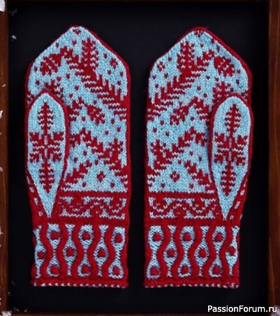 ​Жаккард. Варежки &quot;Свиристели&quot;. Схема