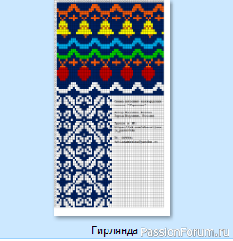 Жаккард. Носки &quot;Гирлянда&quot; Схема