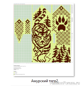 ​Жаккард. Варежки &quot;Амурский тигр&quot; Схемы