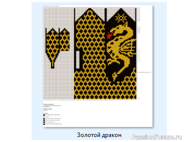 ​Жаккард. Варежки (носки) &quot;Золотой дракон&quot;. Схемы