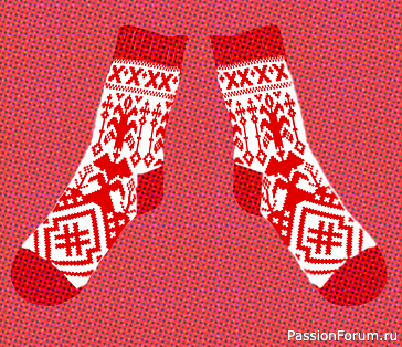 ​Жаккард. Носки &quot;Древо жизни&quot; Схема
