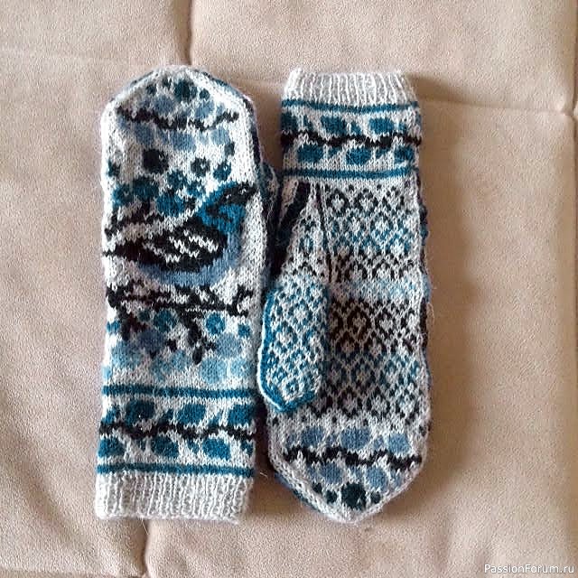 Жаккард. Варежки &quot;Птицы и ягоды&quot;. Схемы
