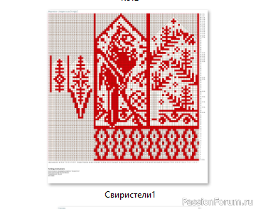 ​Жаккард. Варежки &quot;Свиристели&quot;. Схема