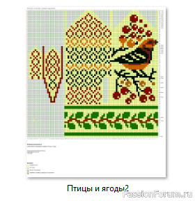 Жаккард. Варежки &quot;Птицы и ягоды&quot;. Схемы
