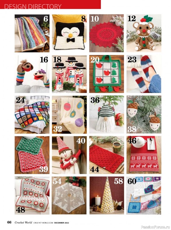 Вязаные проекты крючком в журнале «Crochet World - December 2022»
