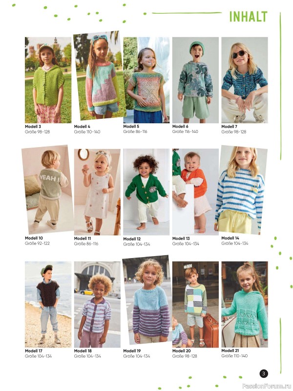 Вязаные модели для детей в журнале «Kinder Maschenmode №2 2024»