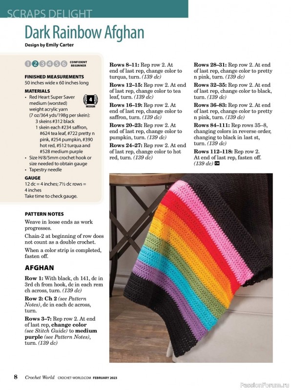 Вязаные проекты крючком в журнале «Crochet World - February 2023»