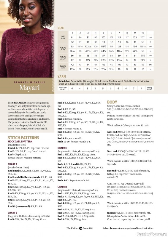 Вязаные проекты спицами в журнале «The Knitter №188 2023»