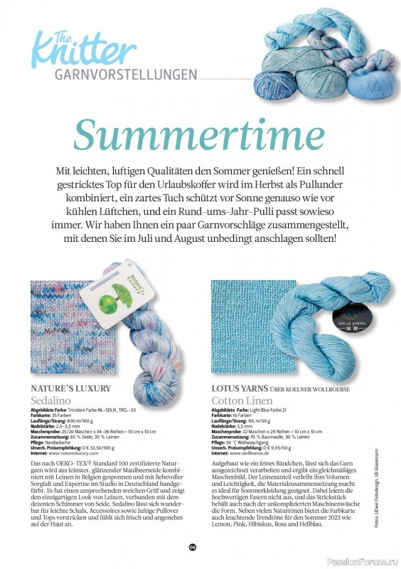 Вязаные проекты спицами в журнале «The Knitter Germany №65 2023»