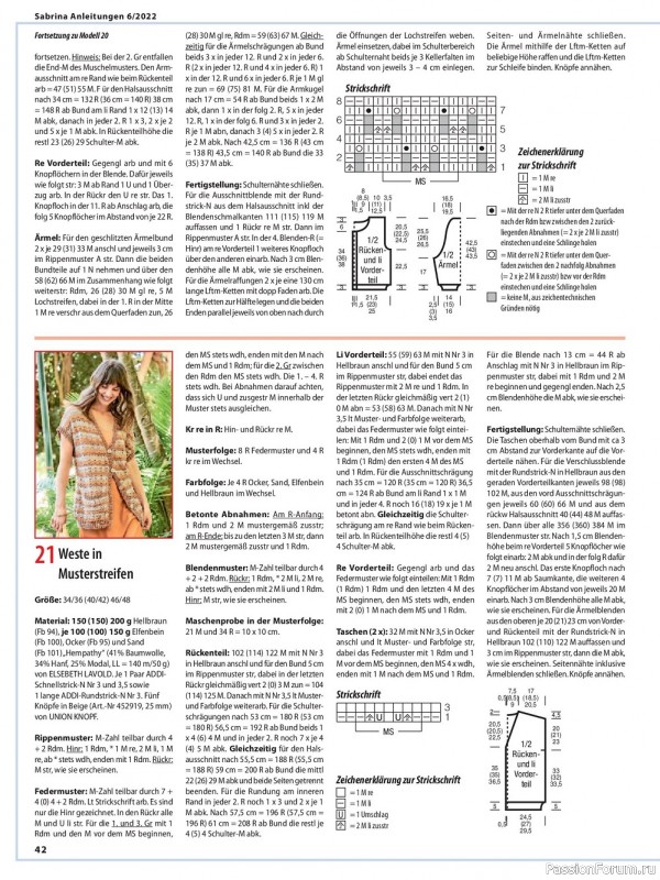 Вязаные модели в журнале «Sabrina №6 2022 Germany»