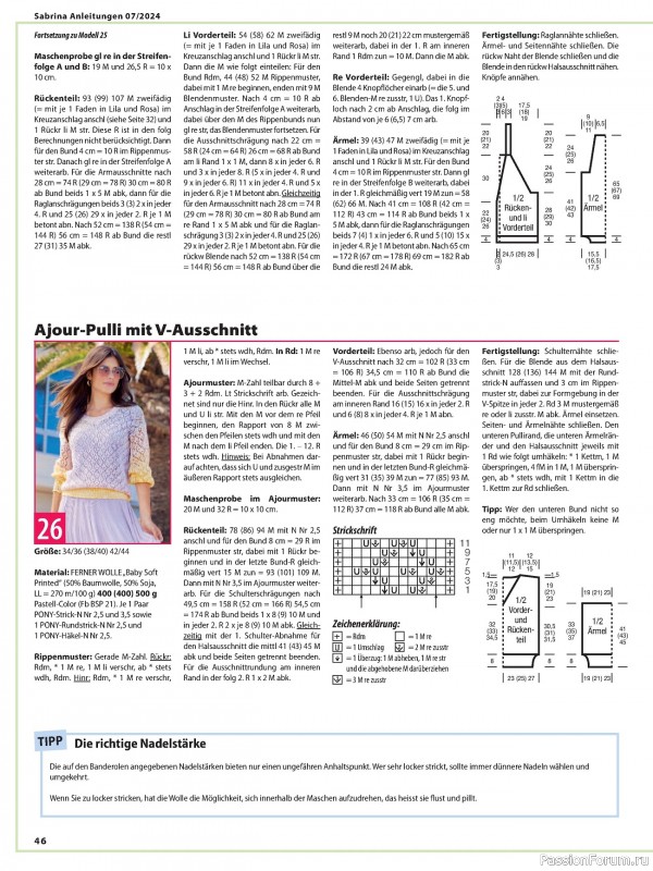 Вязаные модели в журнале «Sabrina №7 2024 Germany»