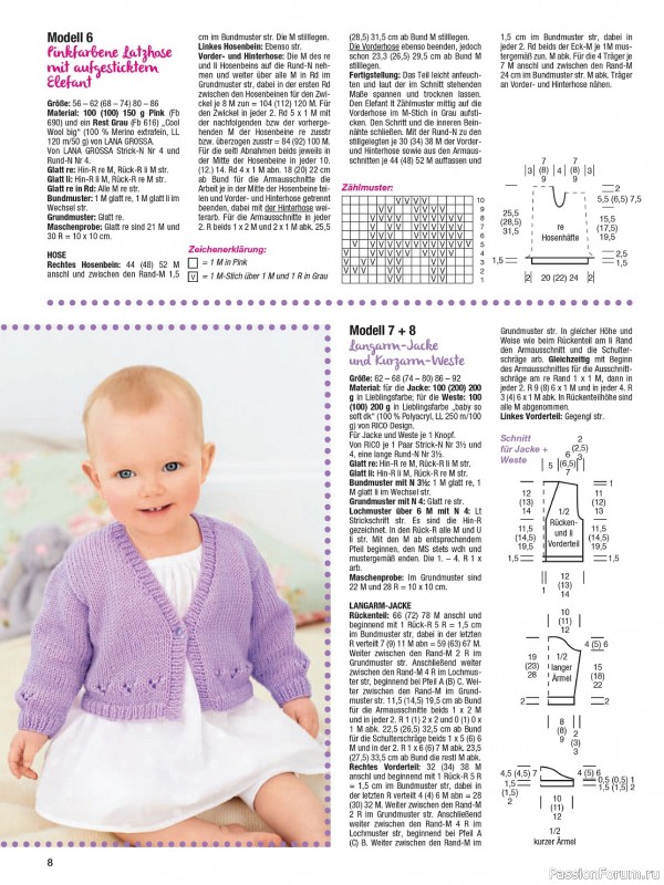 Вязаные модели для детей в журнале «Baby Strick - Februar 2024»