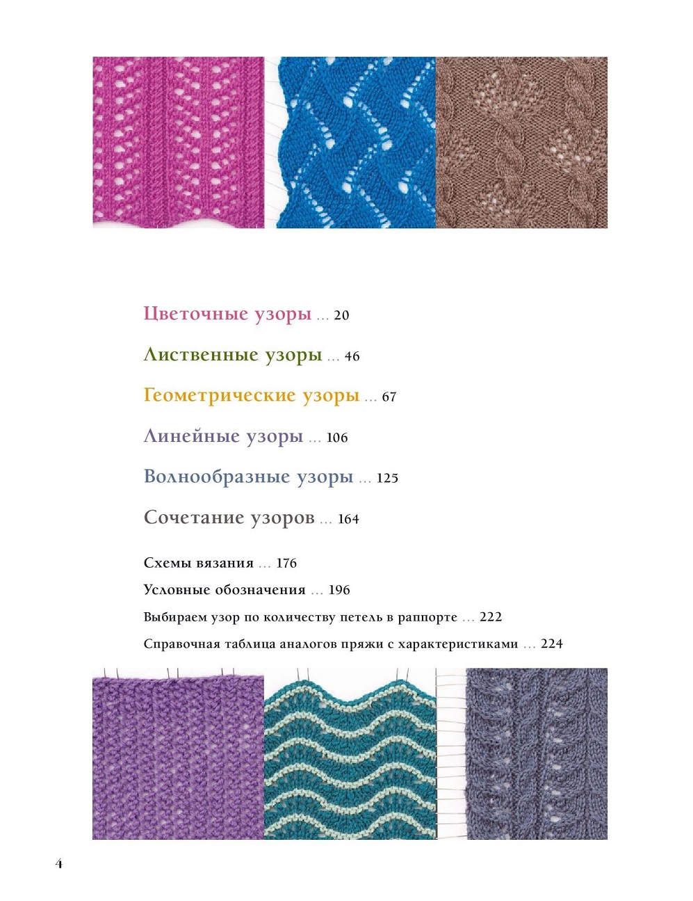 Ажуры для вязания на спицах