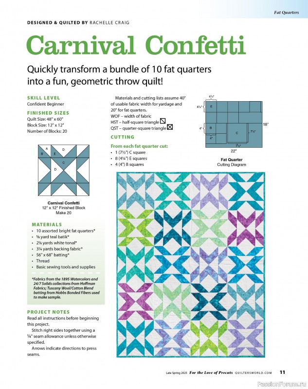 Коллекция проектов для рукодельниц в журнале «Quilter's World Special Edition - Late Spring 2025»