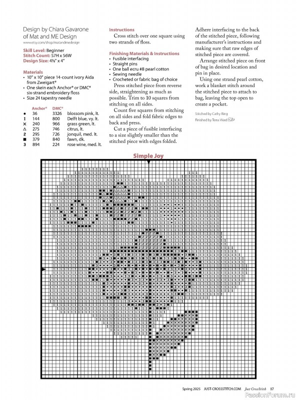 Коллекция вышивки в журнале «Just CrossStitch - Spring 2025»