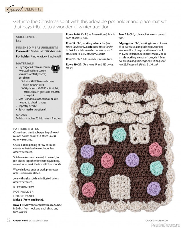 Вязаные проекты крючком в журнале «Crochet World - Late Autumn 2024»