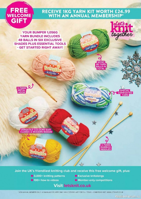 Вязаные проекты спицами в журнале «100 Days of Christmas Knits №26 2023»