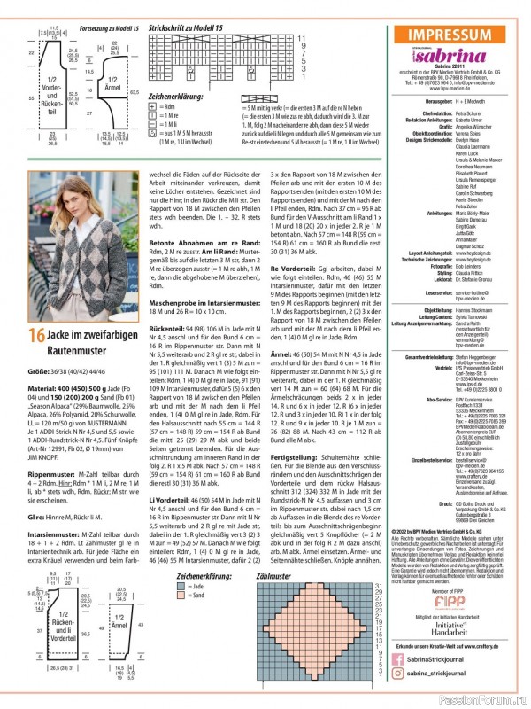 Вязаные модели в журнале «Sabrina Germany №11 2022»