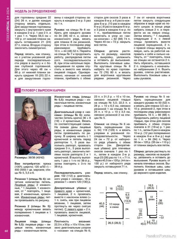 Вязаные модели в журнале «Модное вязание №4 2024»