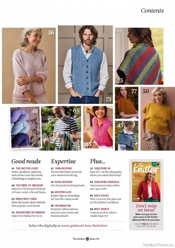 Вязаные проекты спицами в журнале «The Knitter №191 2023»