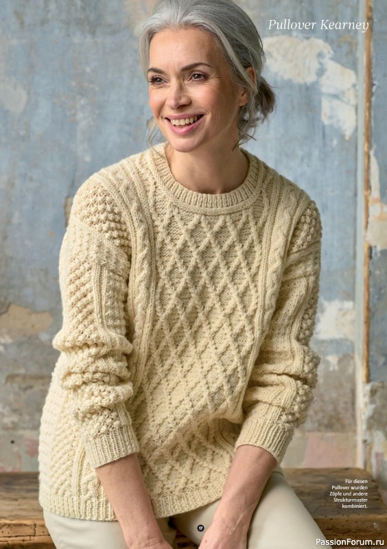 Вязаные модели спицами в журнале «The Knitter №63 2023 Germany»
