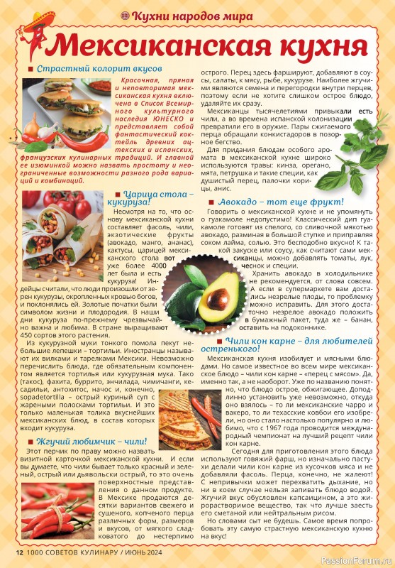 Коллекция кулинарных рецептов в журнале «1000 советов кулинару №6 2024»
