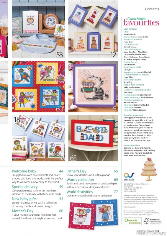 Коллекция вышивки в журнале «Cross Stitch Favourites - Celebrations 2024»