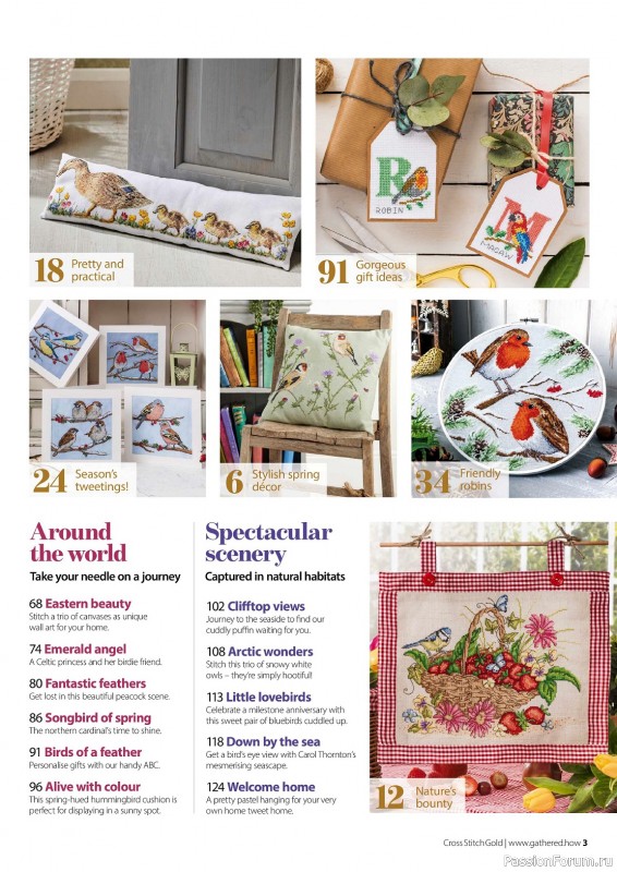 Коллекция вышивки в журнале «Cross Stitch Gold - Birds Collection 2024»