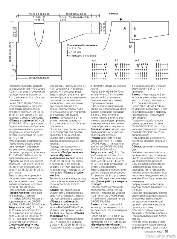 Вязаные модели в журнале «Creazion №1 2024»