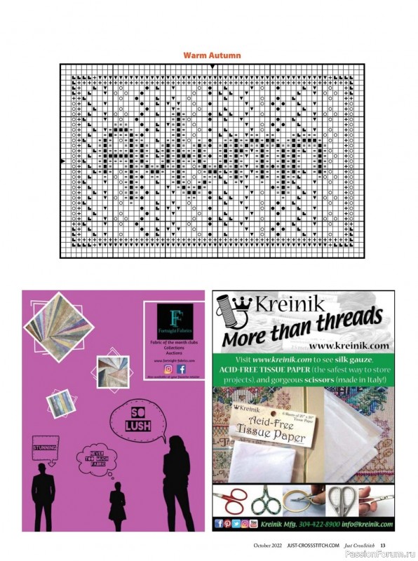 Коллекция вышивки в журнале «Just CrossStitch - October 2022»