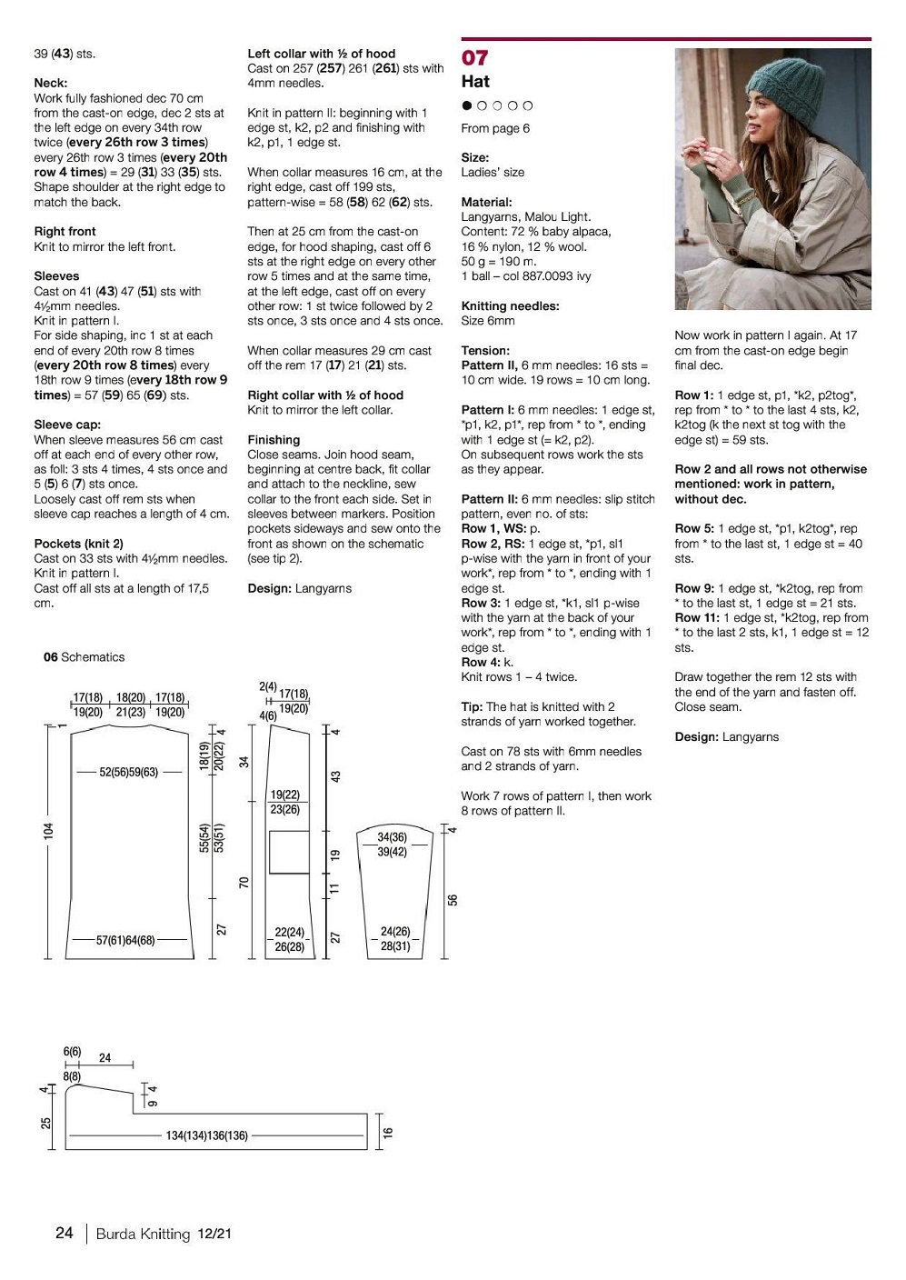 Модели спицами в журнале "Burda Knitting" №12 2021