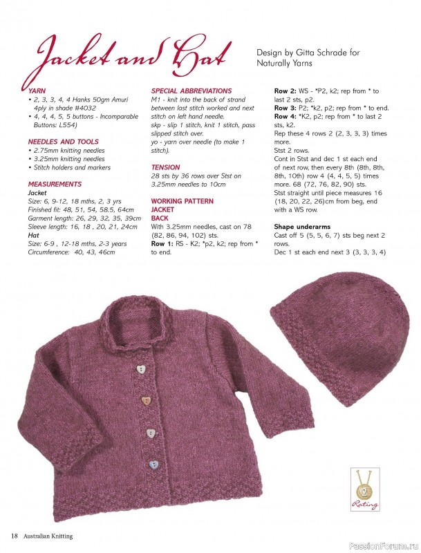 Вязаные модели спицами в журнале «Australian Knitting Vol.17 №1 2025»