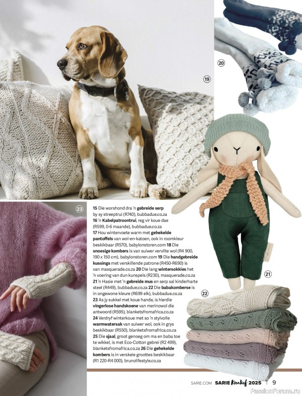 Вязаные модели спицами в журнале «SARIE Kreatief Magazine - 2025»