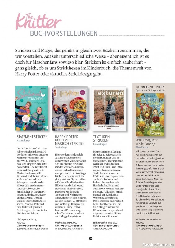 Вязаные модели в журнале «The Knitter Germany №59 2022»