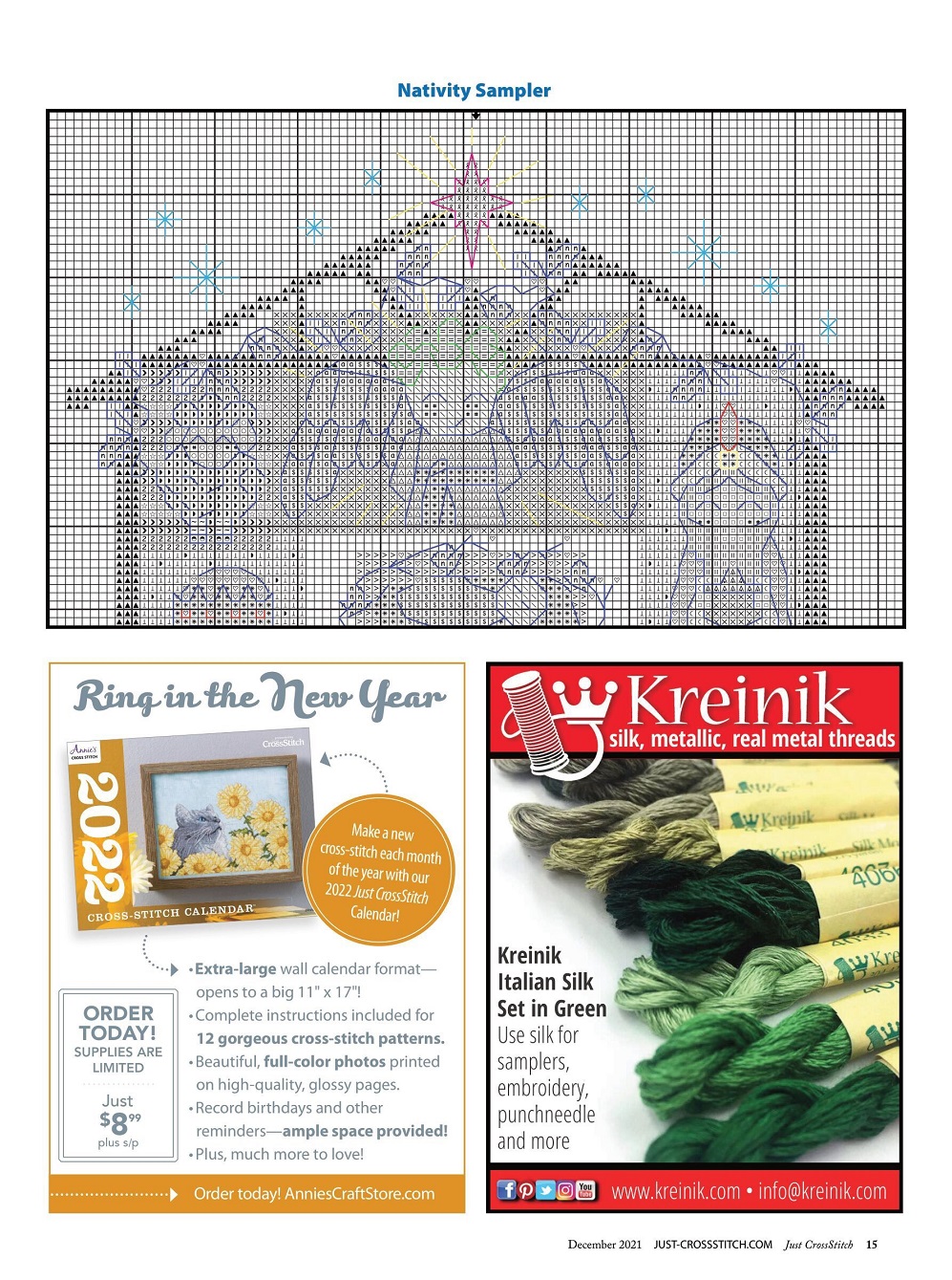 Журнал "Just CrossStitch - December" 2021