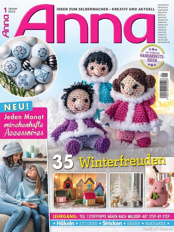 Коллекция проектов для рукодельниц в журнале &laquo;Anna Germany №1 2023 &raquo;