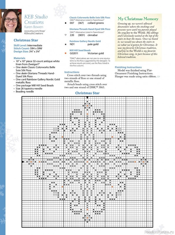 Коллекция вышивки в журнале «Just CrossStitch - Christmas Ornaments 2022»