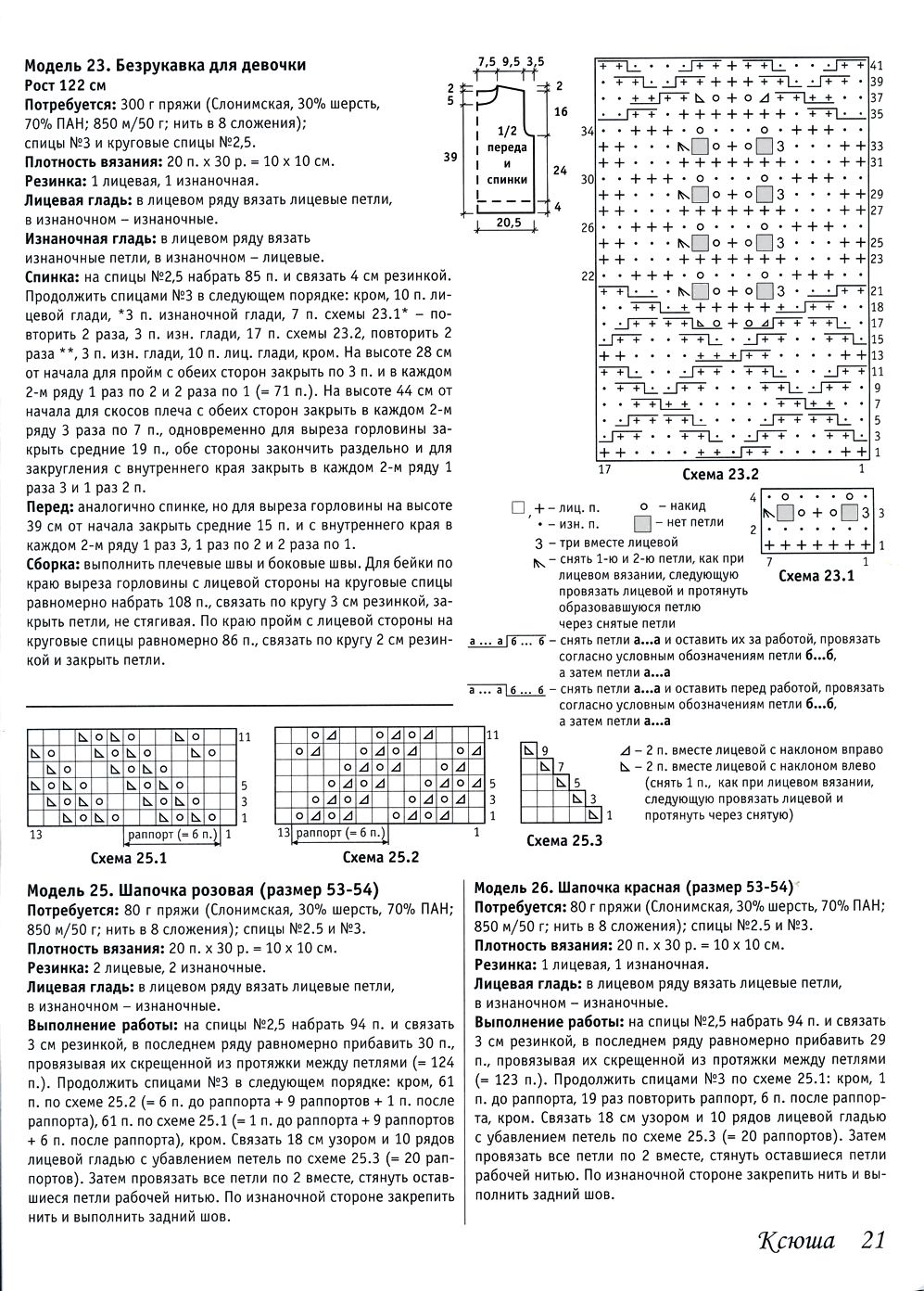 Вязаные модели одежды в журнале "Ксюша. Для тех, кто вяжет №9 2019"