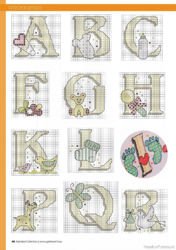 Коллекция вышивки в журнале «Cross Stitching Alphabet Collection 2022»