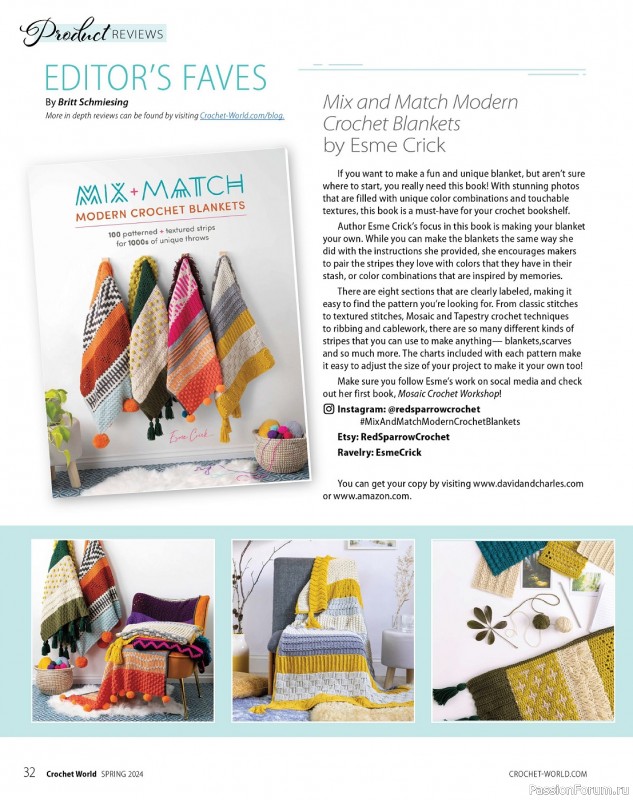 Вязаные проекты крючком в журнале «Crochet World - Spring 2024»